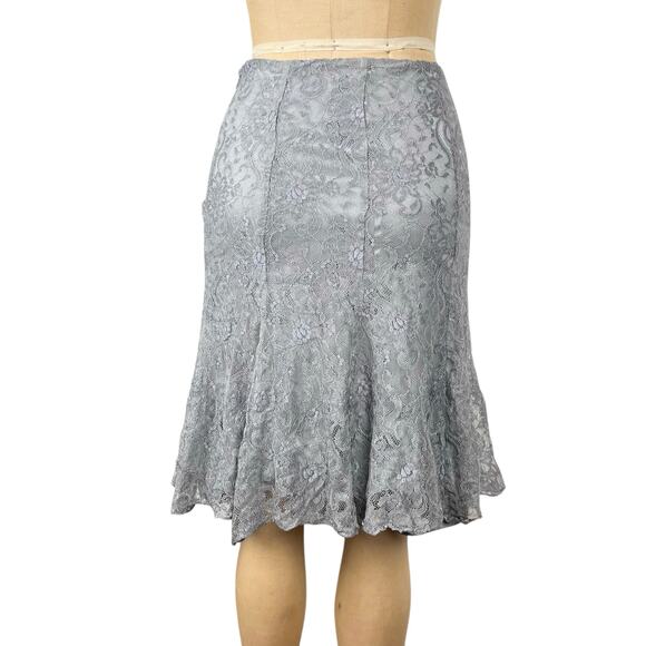 Whimsygoth Y2K Silver Lace Mermaid Skirt Fairy Grunge Layered Academia Midi S - Picture 4 of 8